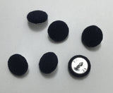 Navy Blue Silk Noil Fabric Buttons - Set of 6 - 5/8"