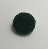Dark Green Silk Noil Fabric Buttons - Set of 6 - 5/8"