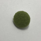 Leaf Green Silk Noil Fabric Buttons - Set of 6 - 5/8"