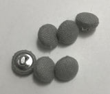 Gray Silk Noil Fabric Buttons - Set of 6 - 7/16"