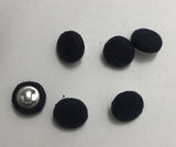 Navy Blue Silk Noil Fabric Buttons - Set of 6 - 7/16"