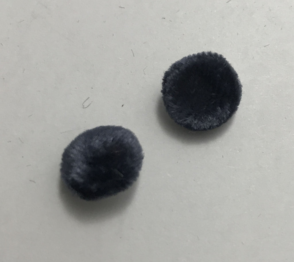 Ocean Blue Silk Velvet Fabric Buttons - Set of 6 - 1/2"