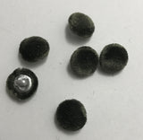 Olive Green Silk Velvet Fabric Buttons - Set of 6 - 1/2"