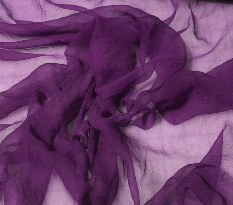Purple - 3mm Hand Dyed Silk Gauze Chiffon