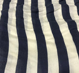 Maggy London Cream & Navy Stripe - Rayon Woven Fabric