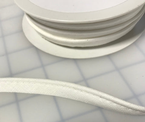 White 100% Linen Piping Trim Made in France 1/2"