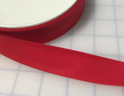 Red Poly Cotton Single Fold Bias Tape Made in France 1"