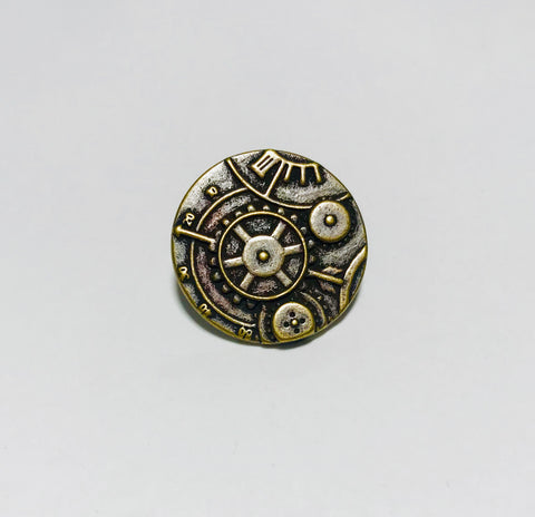 Steampunk Gears Metal Button - 23mm / 7/8 inch - Dill Buttons Brand (3 Colors to Choose From)