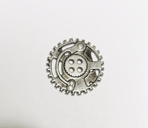 Steampunk Gears Metal Button - 23mm / 7/8 inch - Dill Buttons Brand (2 Colors to Choose From)
