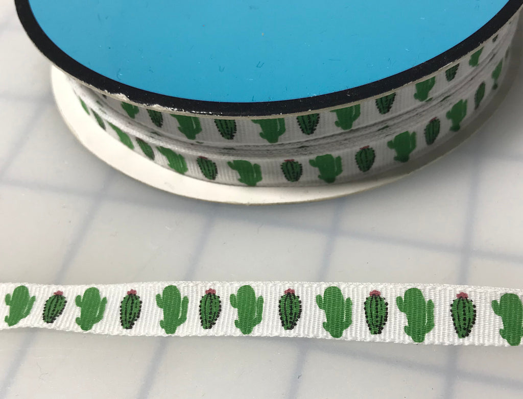 Green Cactus Grosgrain Ribbon Trim 3/8" Made in France