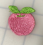 Embroidered Lace Pink Apple Applique Trim 1 1/2" wide Made in France