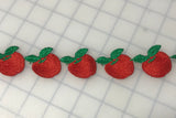 Embroidered Lace Red Apple Applique Trim 1 1/2" wide Made in France
