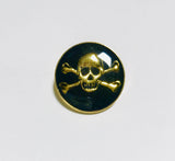 Skull & Crossbones Metal Button - 25mm / 1 inch - Dill Buttons Brand (4 Colors to Choose From)