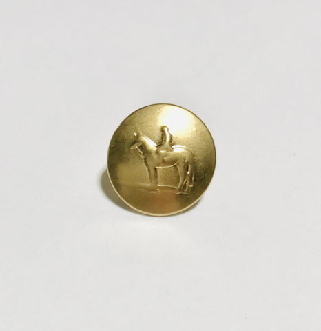 Gold Cowboy Horse Metal Button - 15mm / 5/8" - Dill Buttons Brand