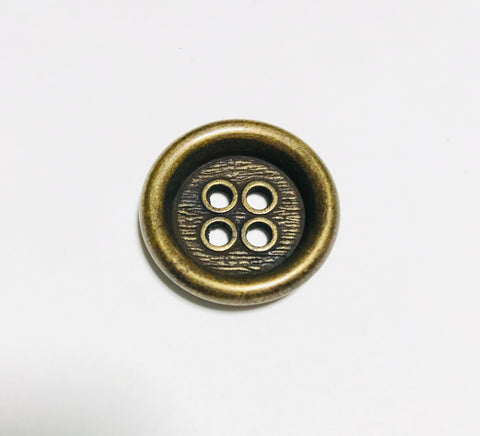 4 Hole Metal Button - 23mm / 3/4 inch - Dill Buttons Brand (2 Colors to Choose From)