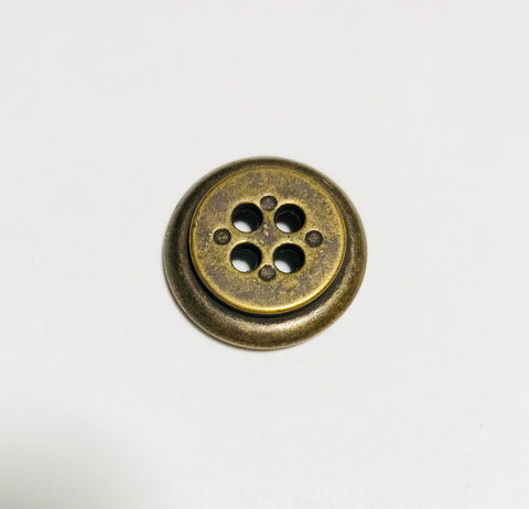 Antique Brass 4 Hole Metal Button