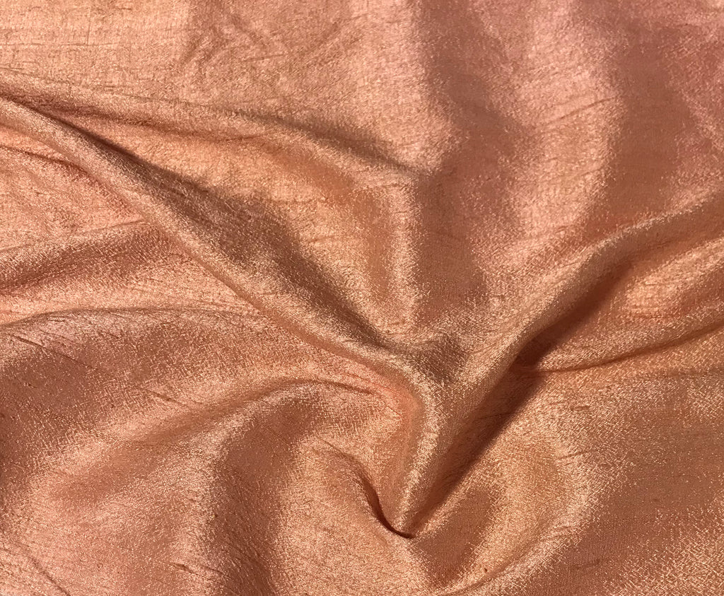 Peach - Hand Dyed Silk Dupioni Fabric