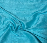 Aqua - Hand Dyed Silk Dupioni Fabric