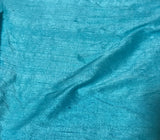Aqua - Hand Dyed Silk Dupioni Fabric