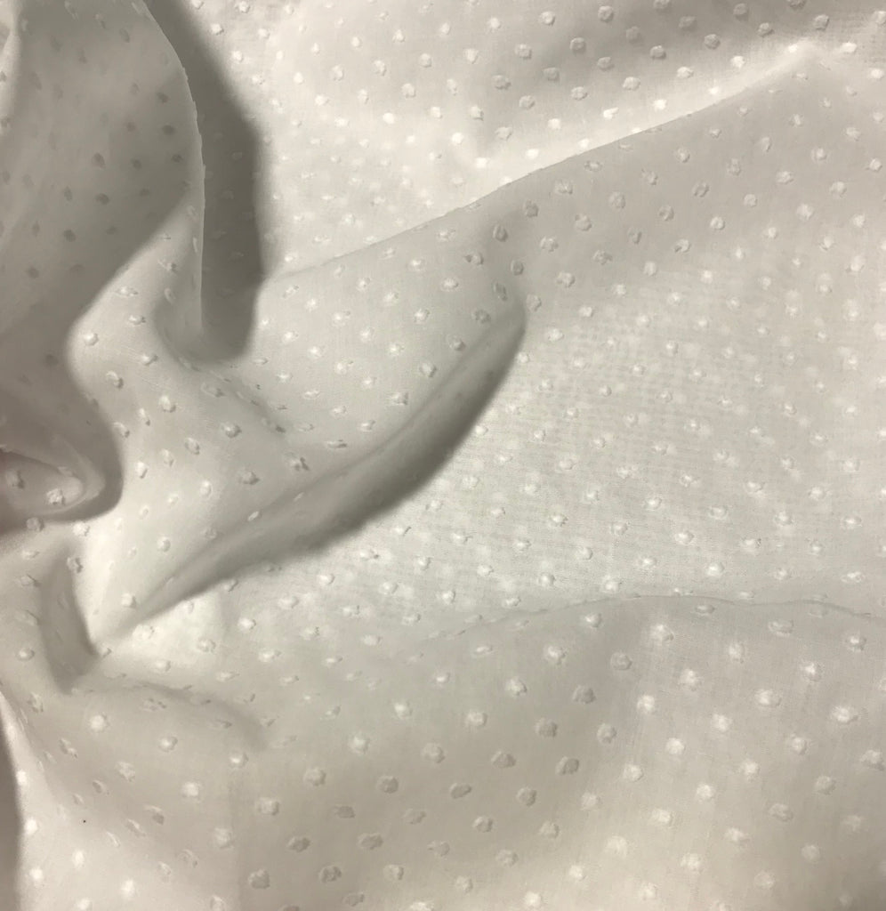 White Woven Dotted Swiss Pima Cotton - Spechler-Vogel Fabric
