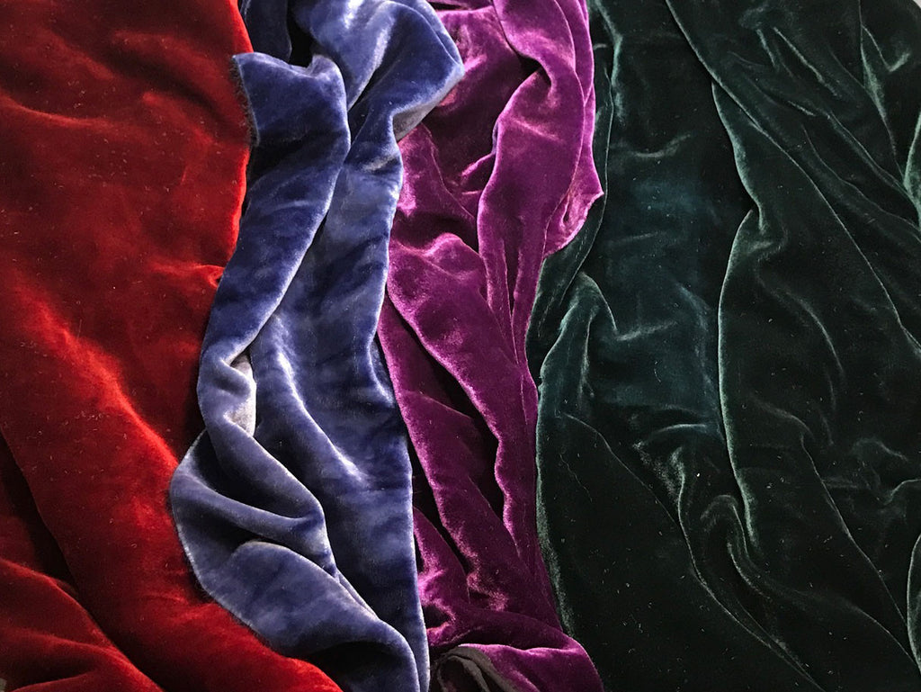 Victorian Sample Set - Hand Dyed Silk Velvet - 1/4 Yard x 45" Each