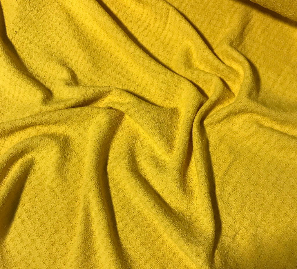 Mustard Yellow - Hand Dyed Checkered Weave Silk Noil