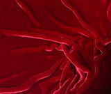 Cherry Red - Hand Dyed Very Plush Silk Velvet