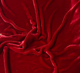 Cherry Red - Hand Dyed Very Plush Silk Velvet