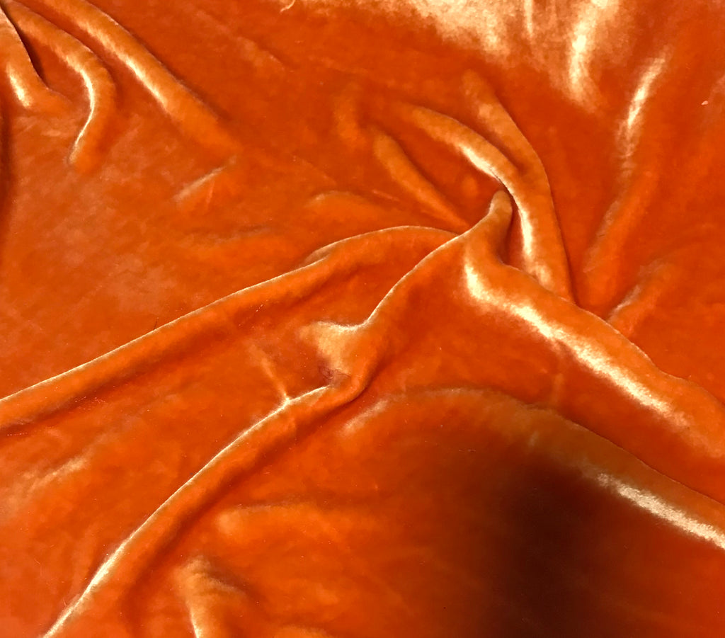 Blood Orange - Hand Dyed Very Plush Silk Velvet