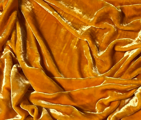 Golden Poppy - Hand Dyed Very Plush Silk Velvet