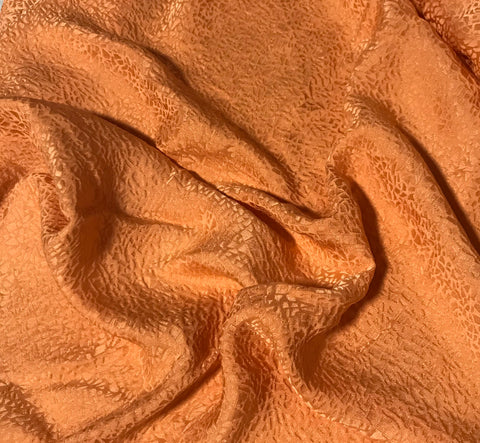 Persimmon Orange Pebbles - Hand Dyed Silk Jacquard