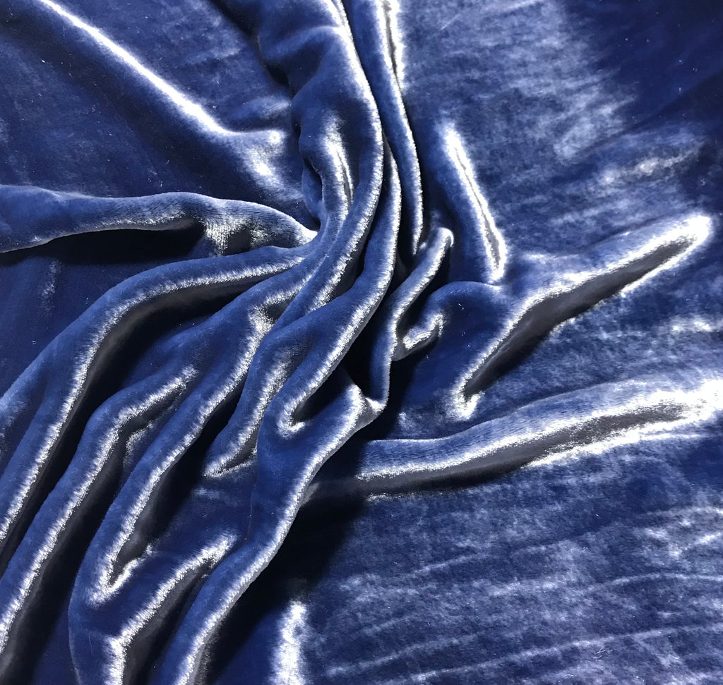 Royal Blue - Hand Dyed Very Plush Silk Velvet