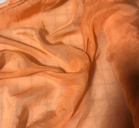 Persimmon Orange - Hand Dyed Soft Silk Organza
