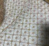 Mauve & Gold Diamond Floral - Schiffli Lace Fabric