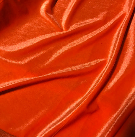 Bright Orange - Stretch Polyester Velvet Fabric