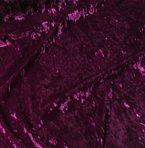 Boysenberry - Stretch Polyester Crushed Velvet Fabric