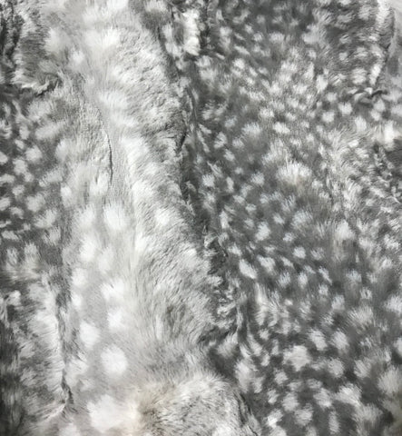 Fawn Metal Gray - Cuddle Minky Faux Deer Fur Fabric