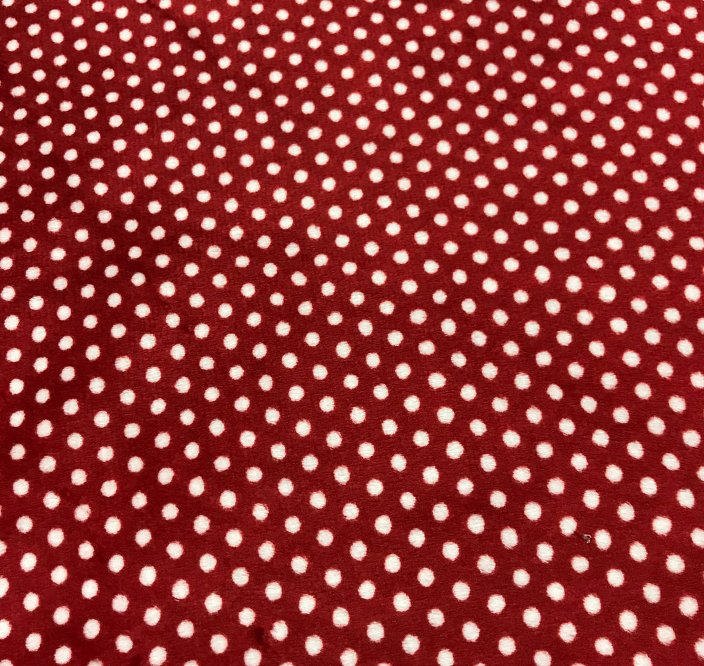 Swiss Dot Scarlet Red & White - Shannon Cuddle Minky Fabric 64"x64" Remnant