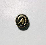Bronze Horse & Horseshoe Button - 15mm / 5/8" - Dill Buttons Brand
