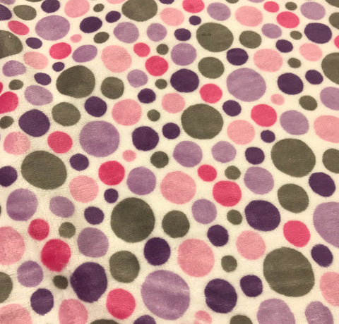 Pink & Purple Bubble Dots - Shannon Cuddle Minky Fabric