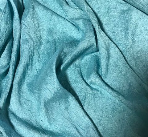 Teal Blue - Hand Dyed Silk Dupioni