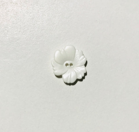 White Hibiscus Plastic Flower Button - Dill Buttons Brand (2 Sizes to Choose From)