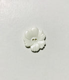 White Hibiscus Plastic Flower Button - Dill Buttons Brand (2 Sizes to Choose From)