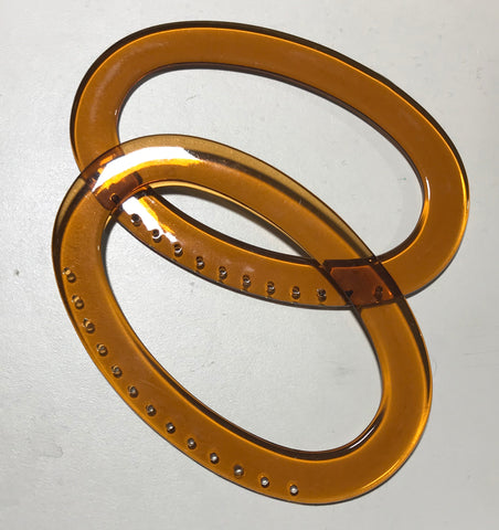 Brown Lucite Oval Purse Handles