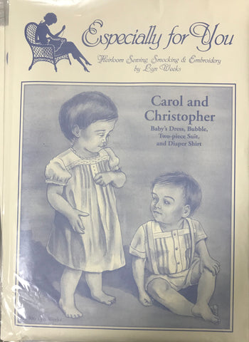 Carol and Christopher Baby Dress, Bubble Two-Piece Suit and Diaper Shirt Heirloom Sewing Pattern