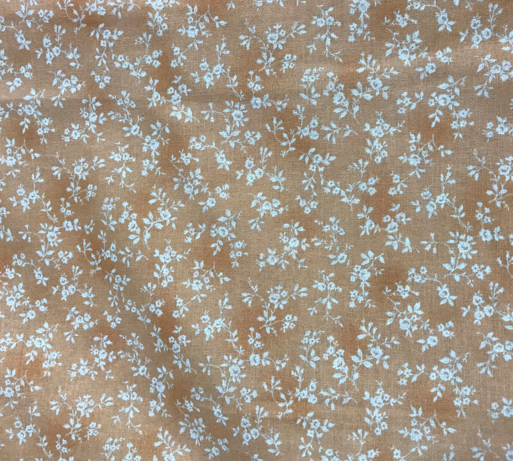 Flower Fields Japan White Flowers on Orange - Lecien Cotton Fabric