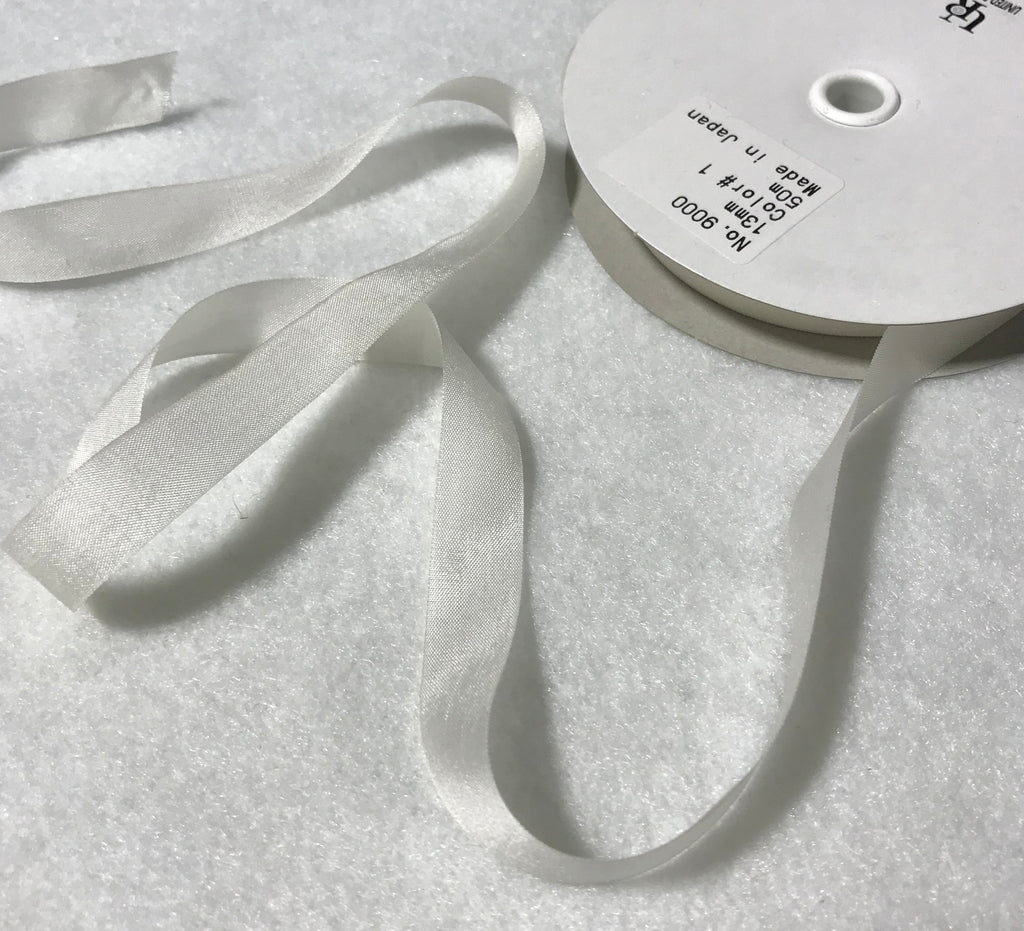 13mm White Silk Ribbon - Made in Japan – Prism Fabrics & Crafts