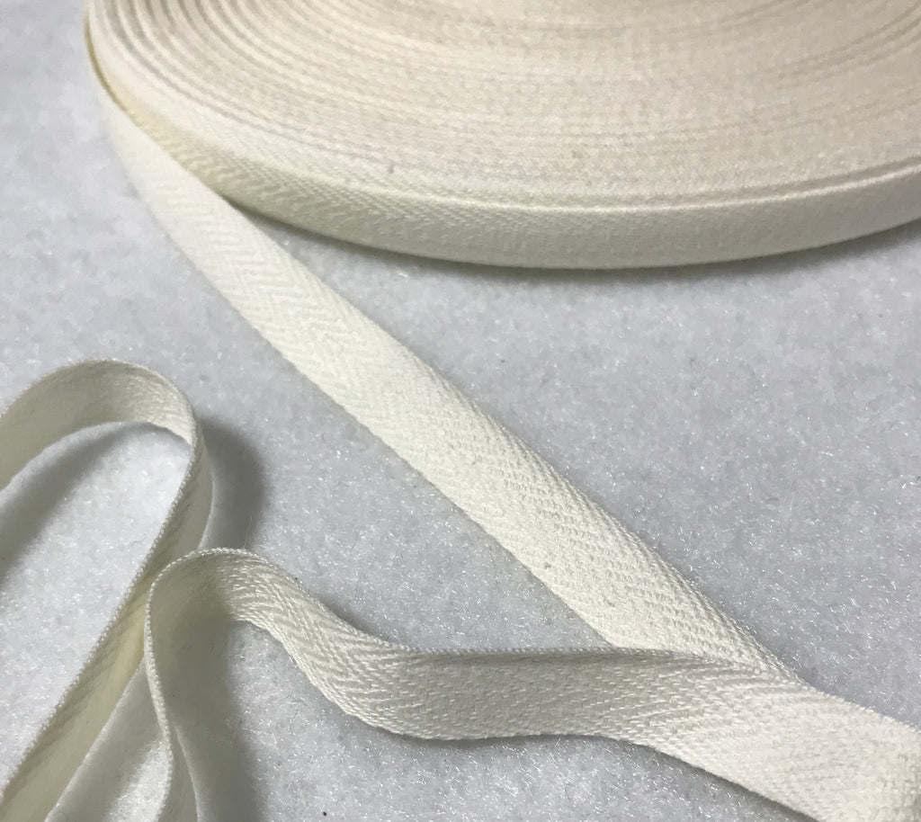 Cotton Twill Tape 7/16" / 11mm width - Made in France (9 Colors to choose from)