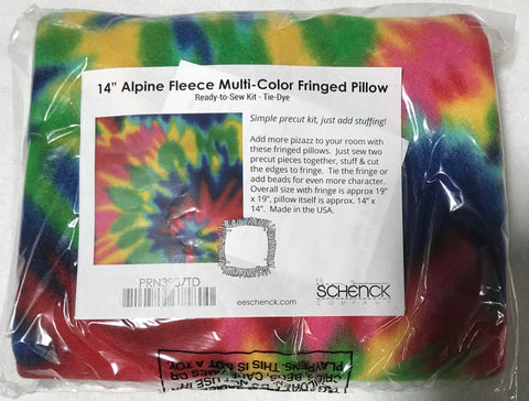 Tie Dye Alpine Fleece Fringed Pillow Kit