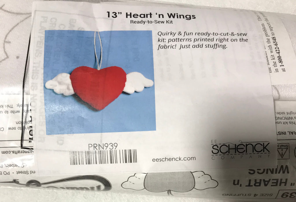 Valentine's Day 13" Heart with Wings Pillow Kit